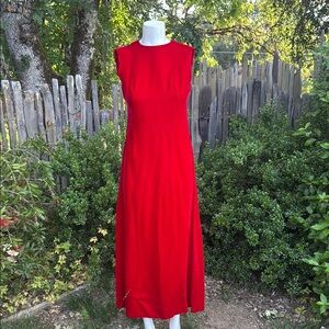Vintage Red Velvet Sleeveless Dress